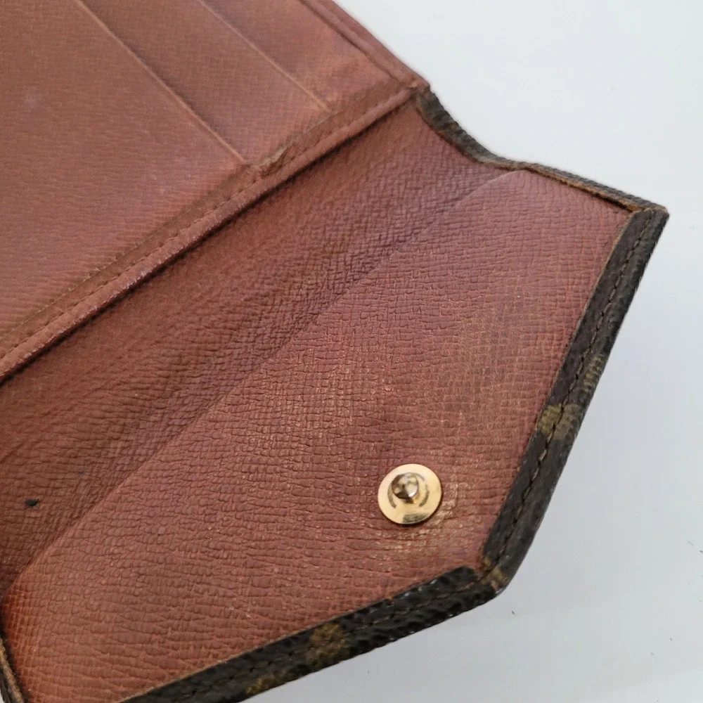 Louis Vuitton Monogram Canvas Elise Trifold Wallet Brown Compact Wallet